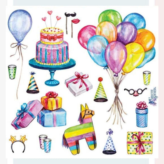 Birthday Party Stickers - Colorful Celebration Sticker Sheet