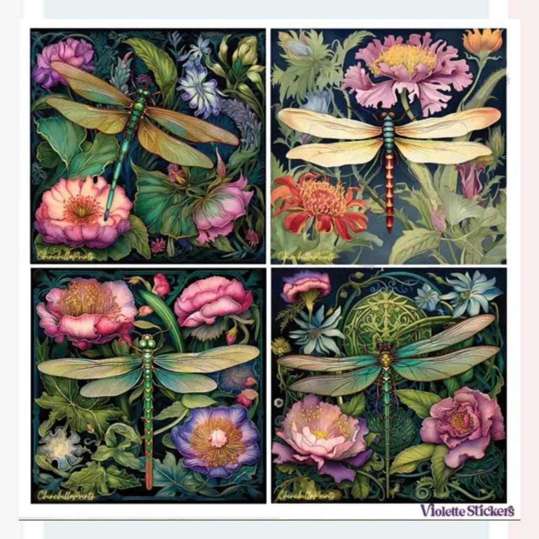Dragonfly Stickers - Insect, Garden, & Floral Sticker Sheets