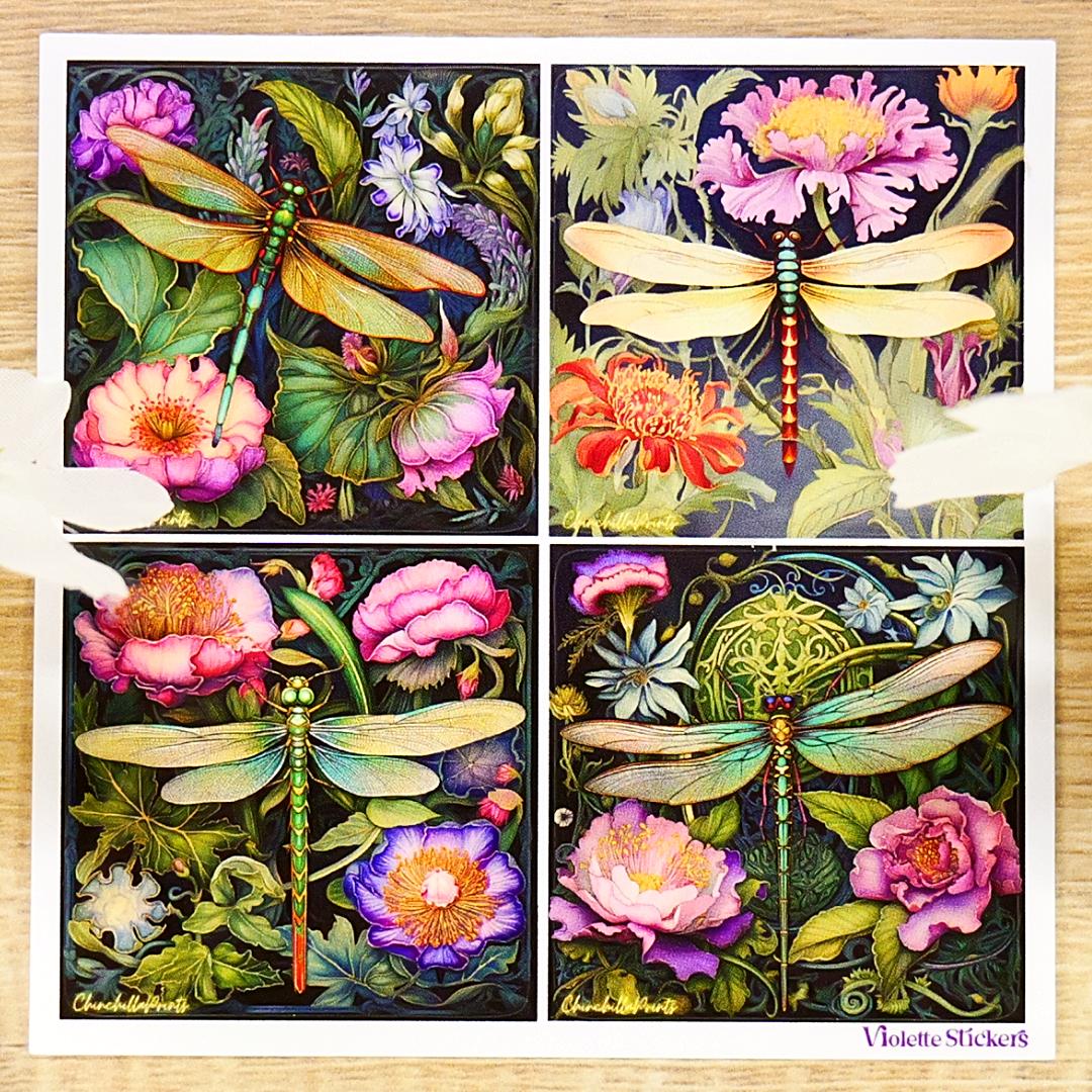 Dragonfly Stickers - Insect, Garden, & Floral Sticker Sheets