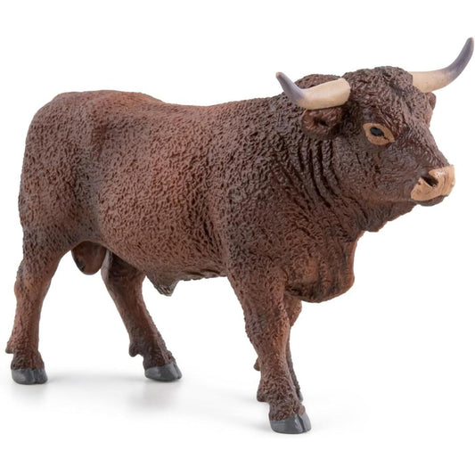 Salers Bull Figurine - Hand Painted Farm Animal Toy Figure - Papo 51186