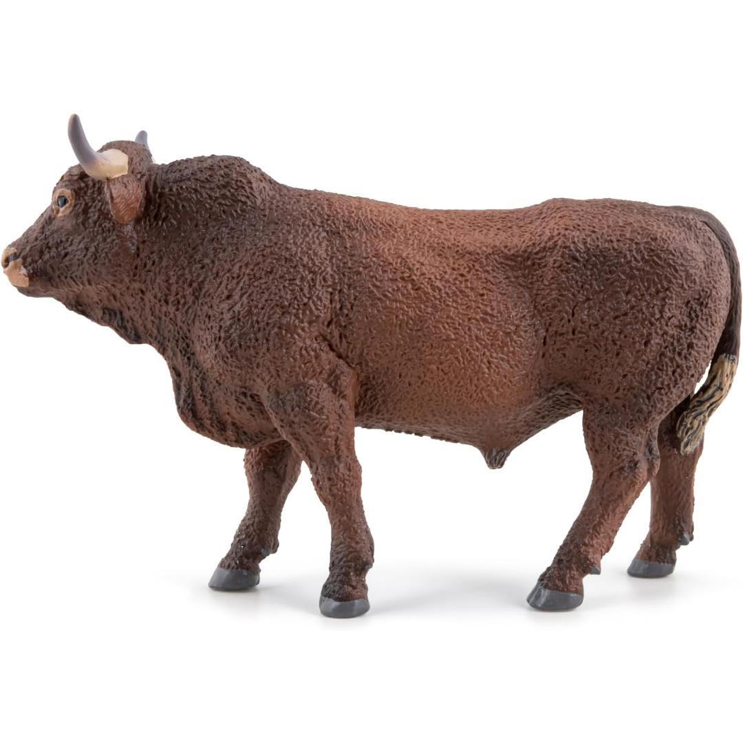Salers Bull Figurine - Hand Painted Farm Animal Toy Figure - Papo 51186
