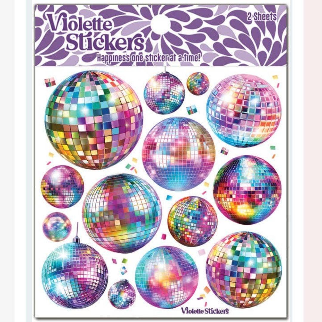 Disco Ball Stickers - Crystal Retro Sticker Sheets
