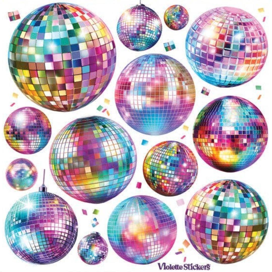 Disco Ball Stickers - Crystal Retro Sticker Sheets