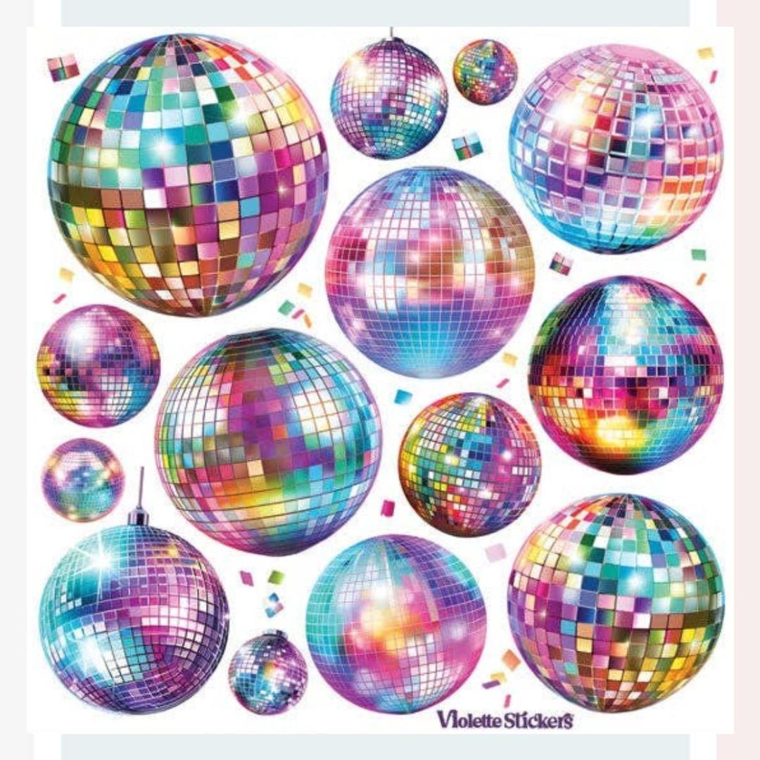 Disco Ball Stickers - Crystal Retro Sticker Sheets