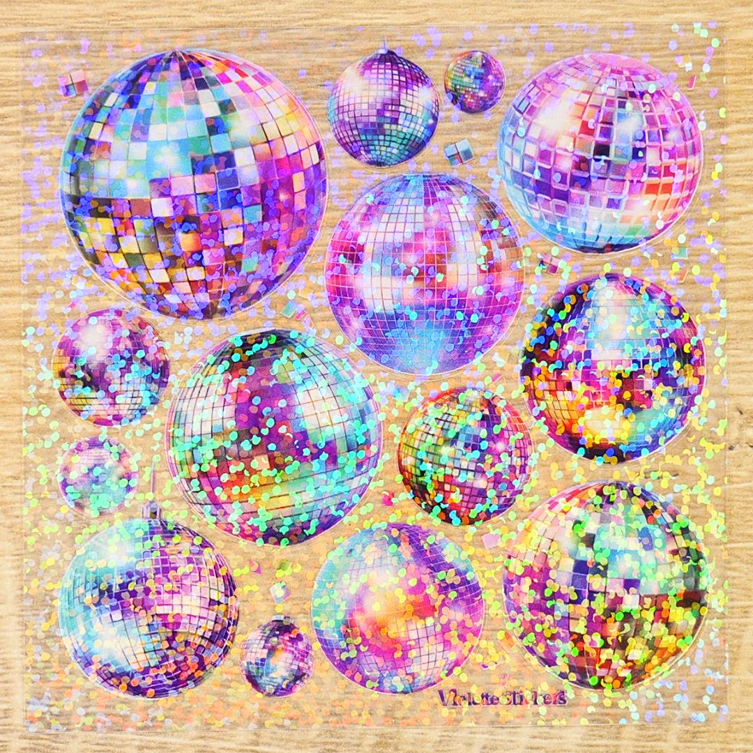 Disco Ball Stickers - Crystal Retro Sticker Sheets
