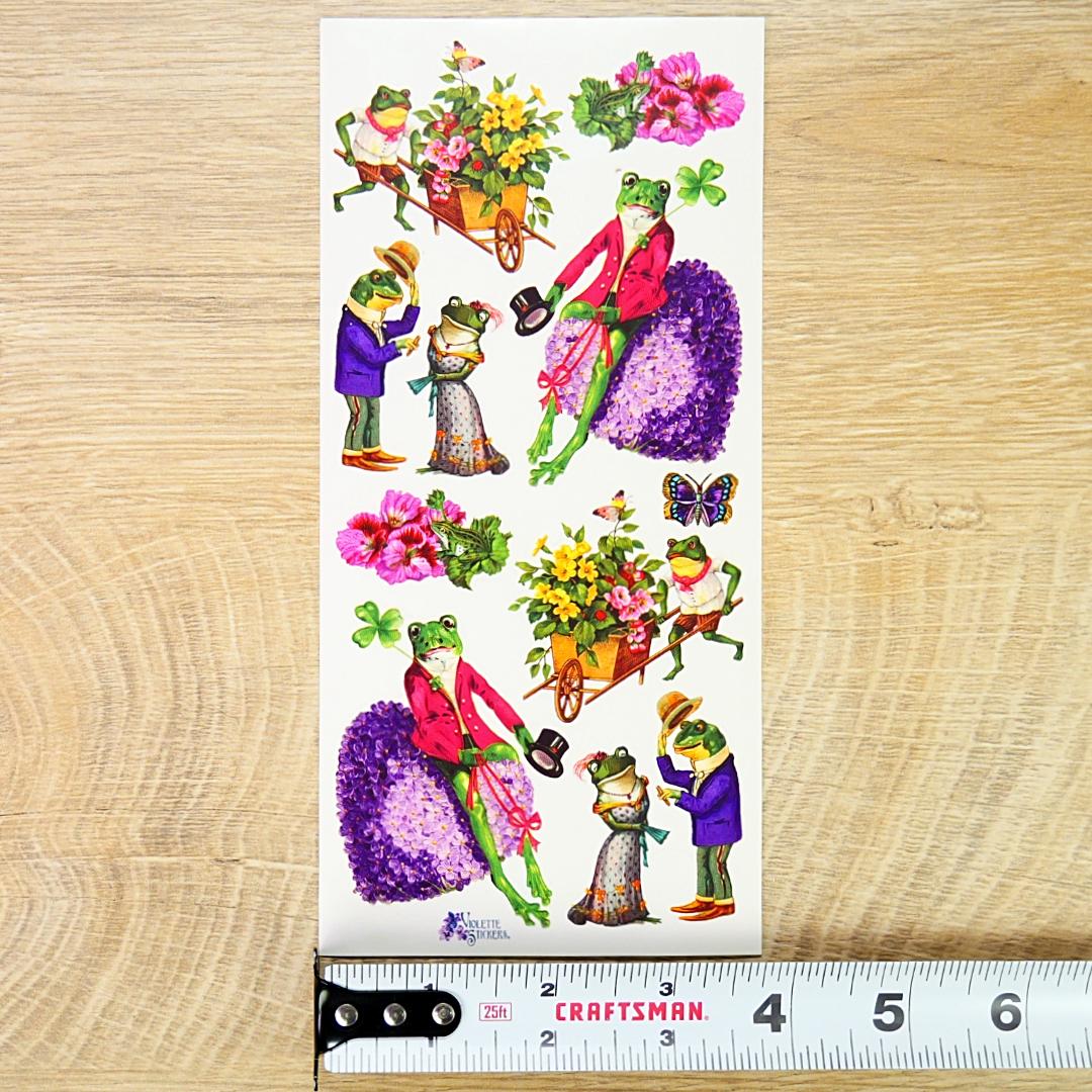 Frog Stickers - Vintage Frogs in Love Sticker Sheets