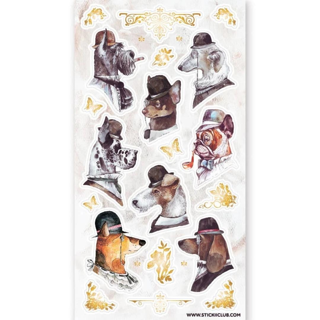 Dog Stickers - Vintage Dapper Dogs Sticker Sheet
