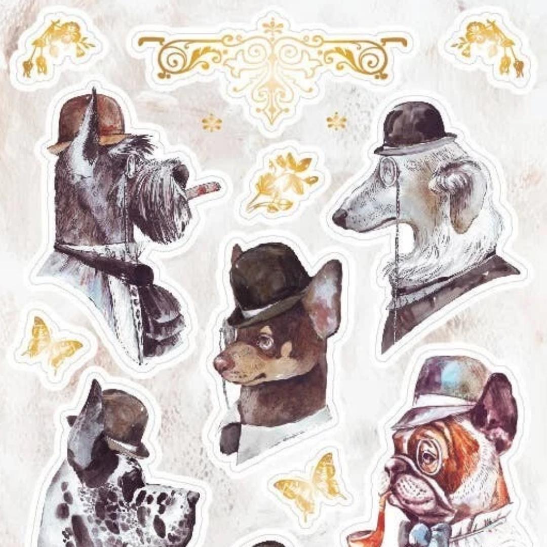 Dog Stickers - Vintage Dapper Dogs Sticker Sheet