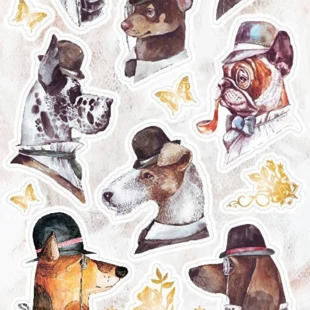Dog Stickers - Vintage Dapper Dogs Sticker Sheet
