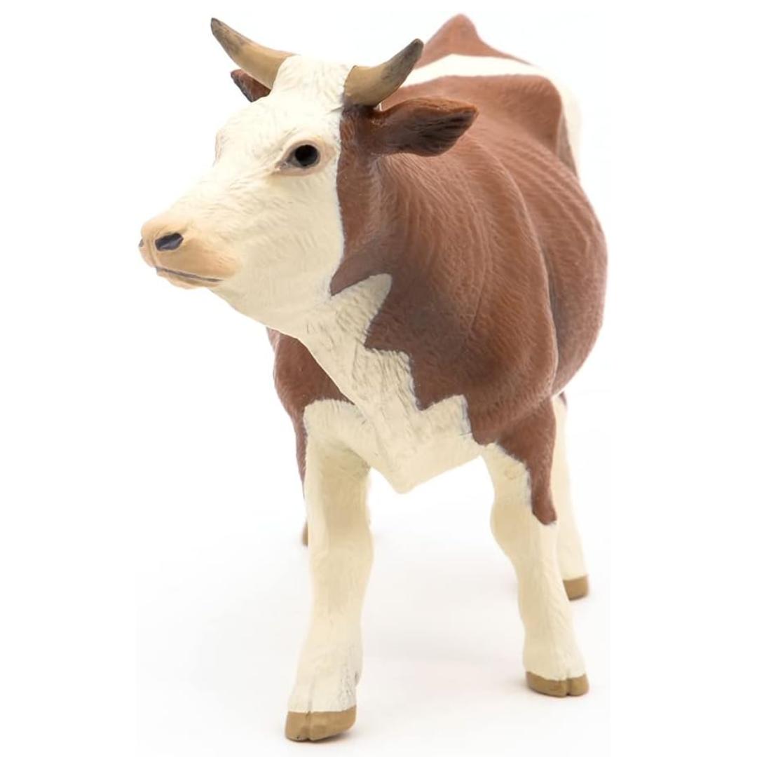 Simmental Cow Figurine - Hand Painted Farm Animal Toy Figure - Papo 51133