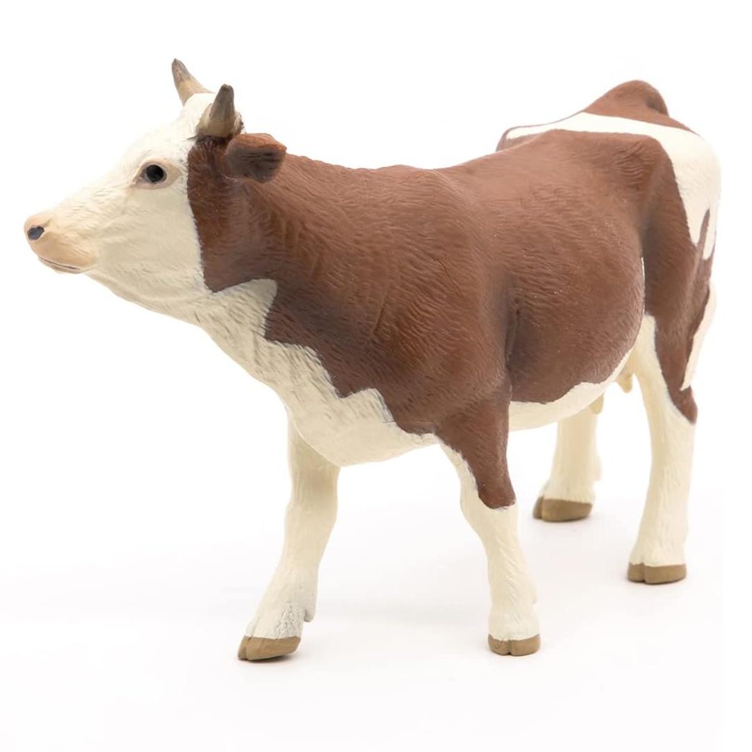 Simmental Cow Figurine - Hand Painted Farm Animal Toy Figure - Papo 51133