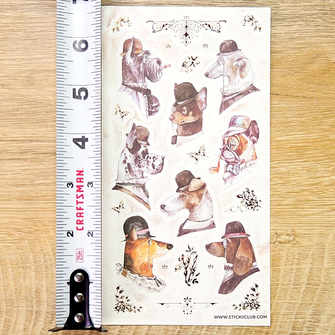 Dog Stickers - Vintage Dapper Dogs Sticker Sheet