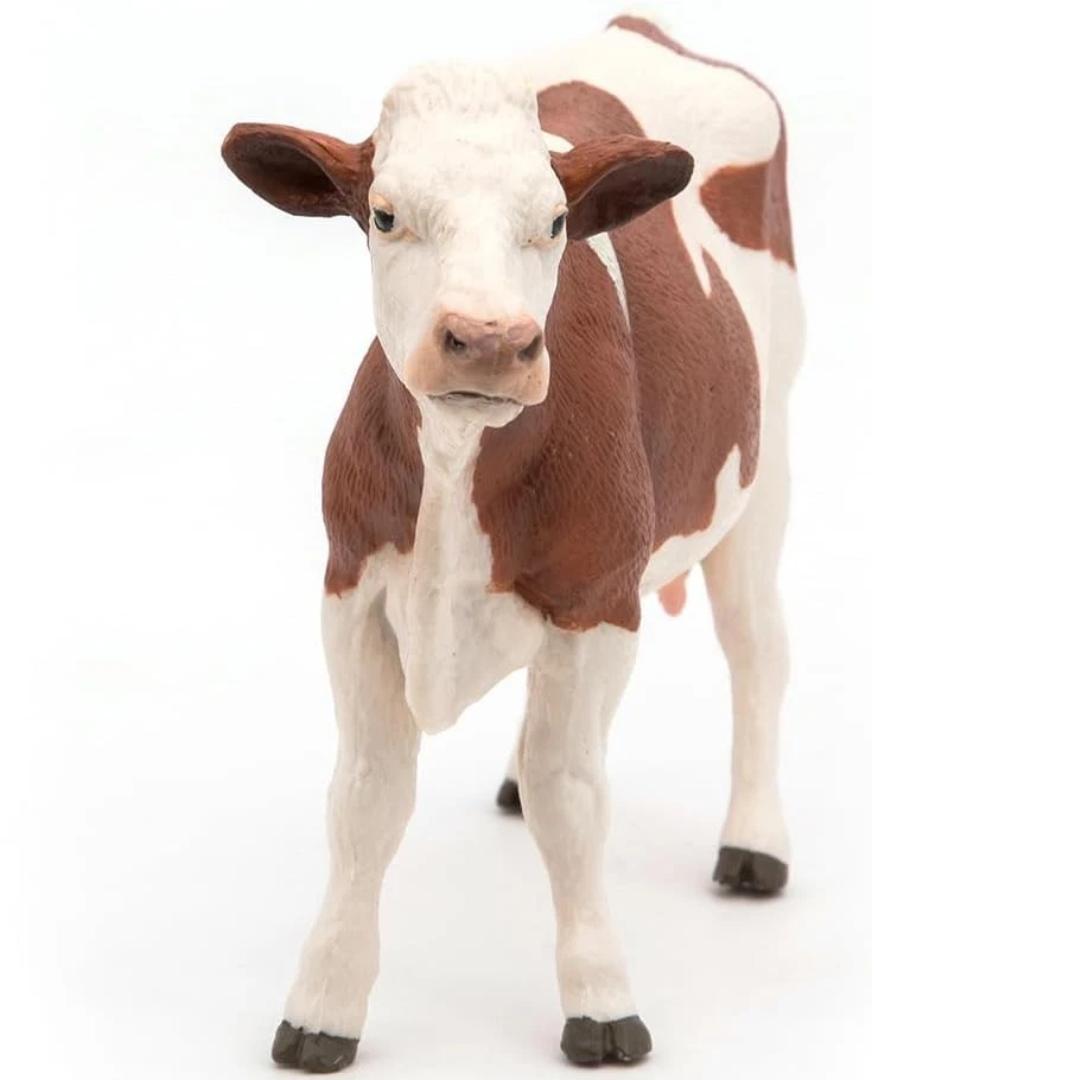 Montbeliarde Cow Figurine - Hand Painted Farm Animal Toy Figure - Papo 51165