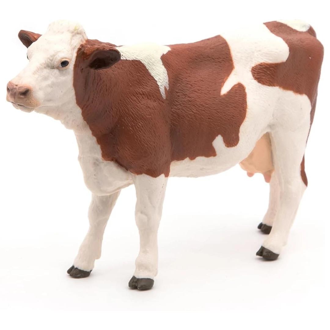 Montbeliarde Cow Figurine - Hand Painted Farm Animal Toy Figure - Papo 51165