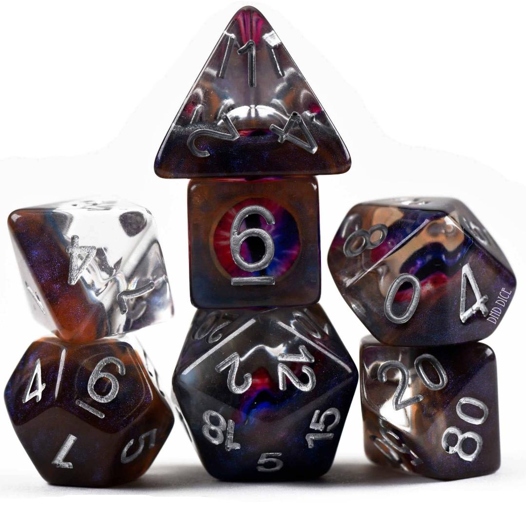 Dice Set - Watchful Eye - Cheshire - 7 Resin Dice - DND RPG Tabletop Gaming