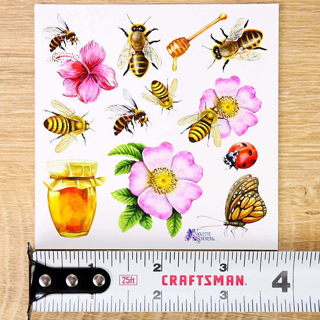 Bee Stickers - Insect, Floral, & Nature Sticker Sheets