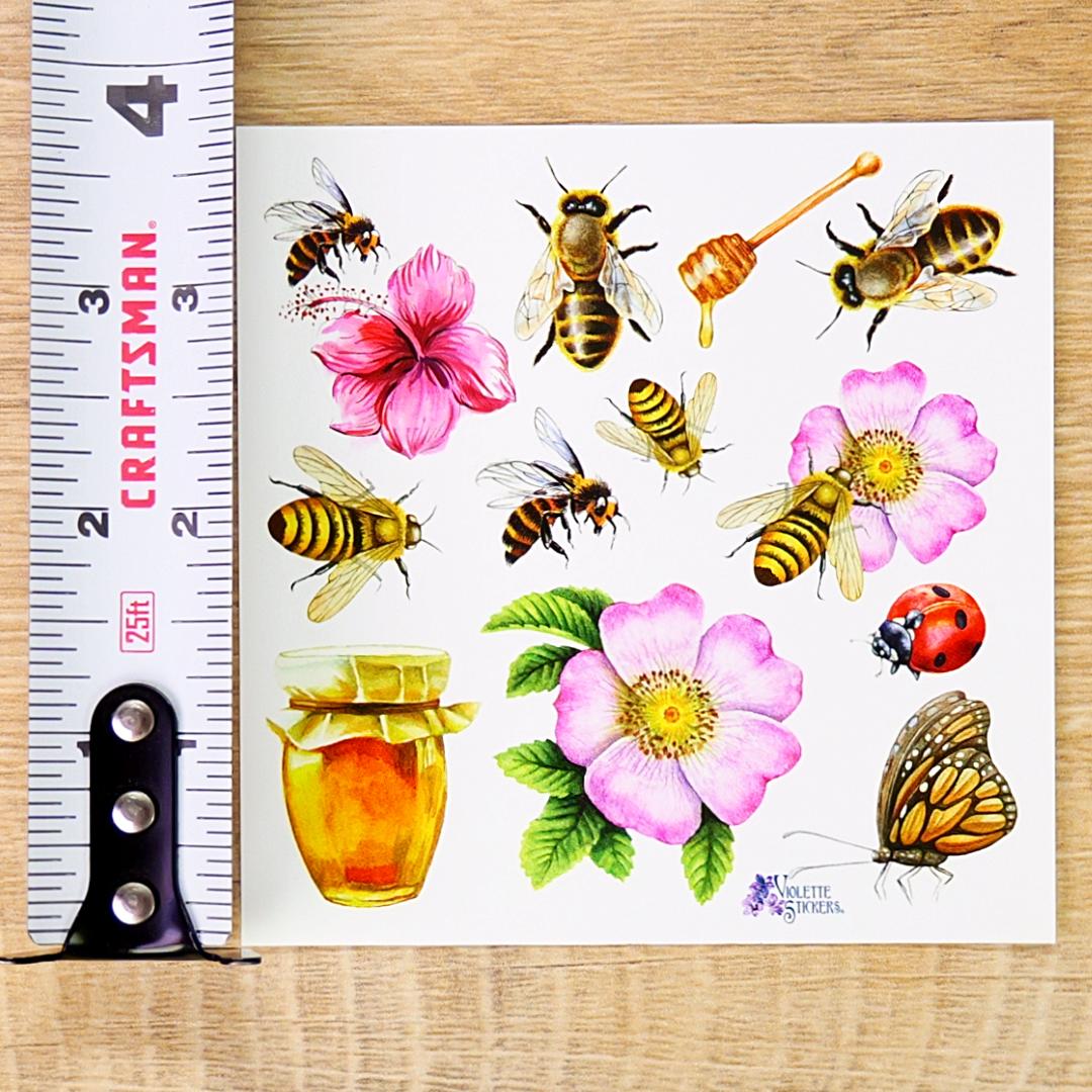 Bee Stickers - Insect, Floral, & Nature Sticker Sheets
