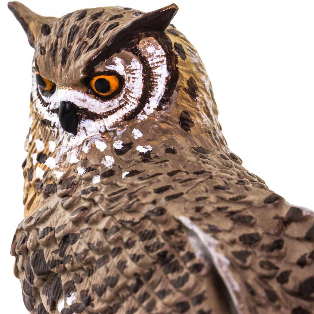 Eagle Owl Figurine - Hand Painted Collectible Wild Bird Toy Figure - Safari Ltd 100364