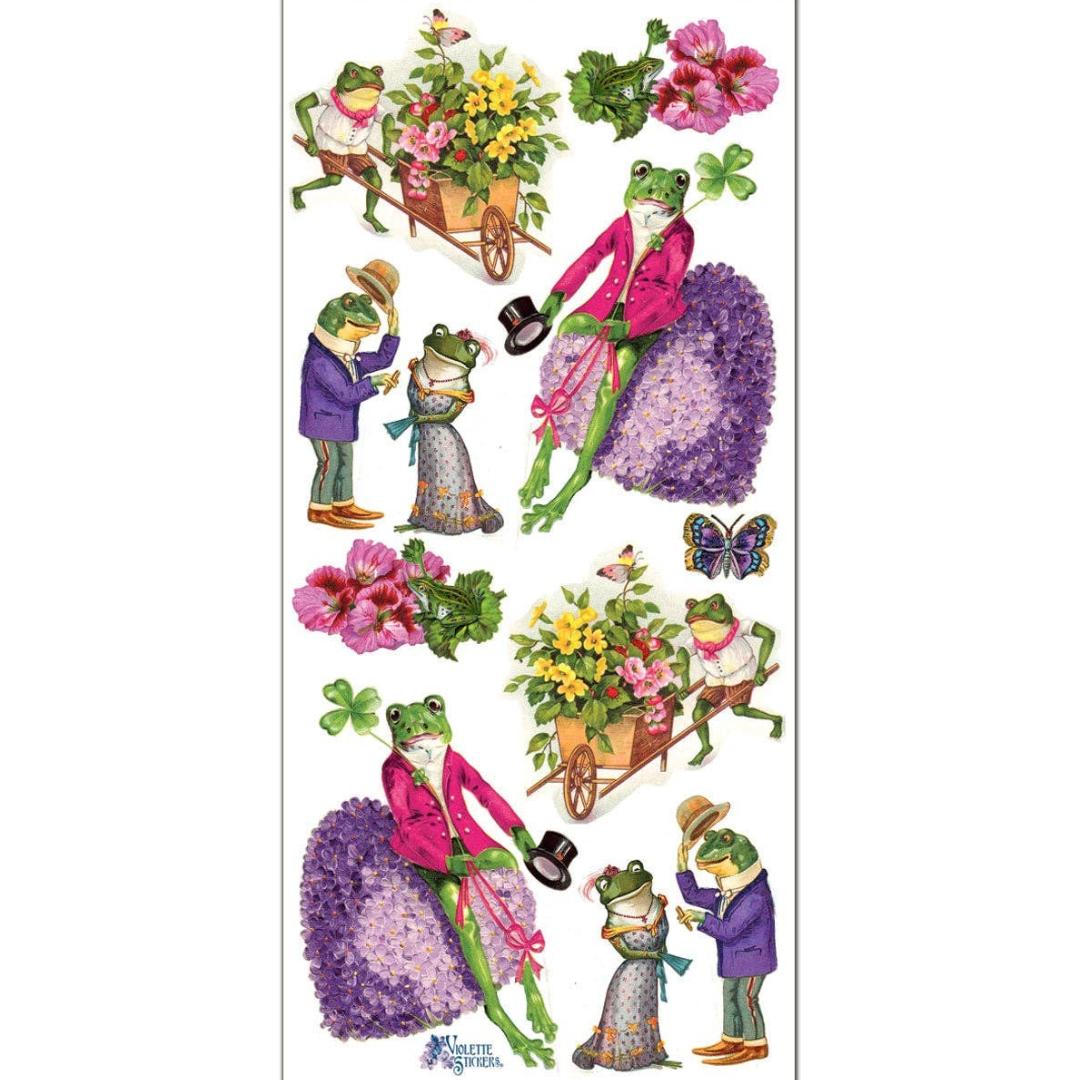 Frog Stickers - Vintage Frogs in Love Sticker Sheets