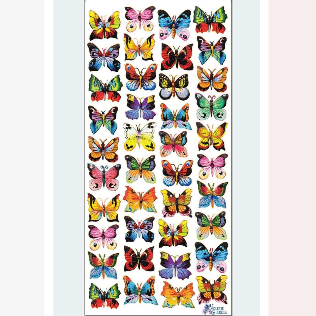 Painted Butterfly Stickers - Colorful Butterflies Sticker Sheet