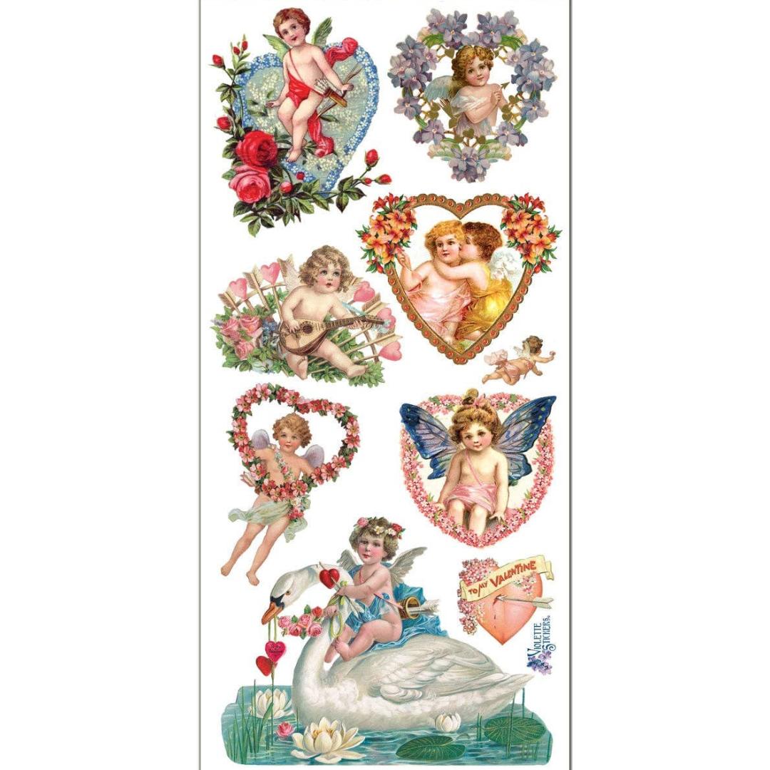 Love Angel Stickers - Victorian Cherubs & Angels Sticker Sheets