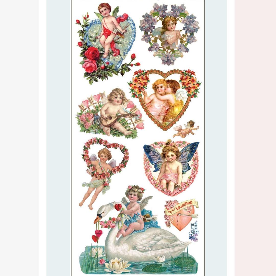 Love Angel Stickers - Victorian Cherubs & Angels Sticker Sheets