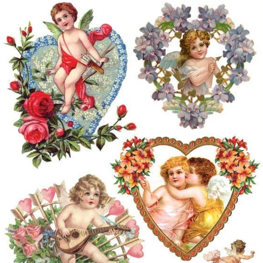 Love Angel Stickers - Victorian Cherubs & Angels Sticker Sheets