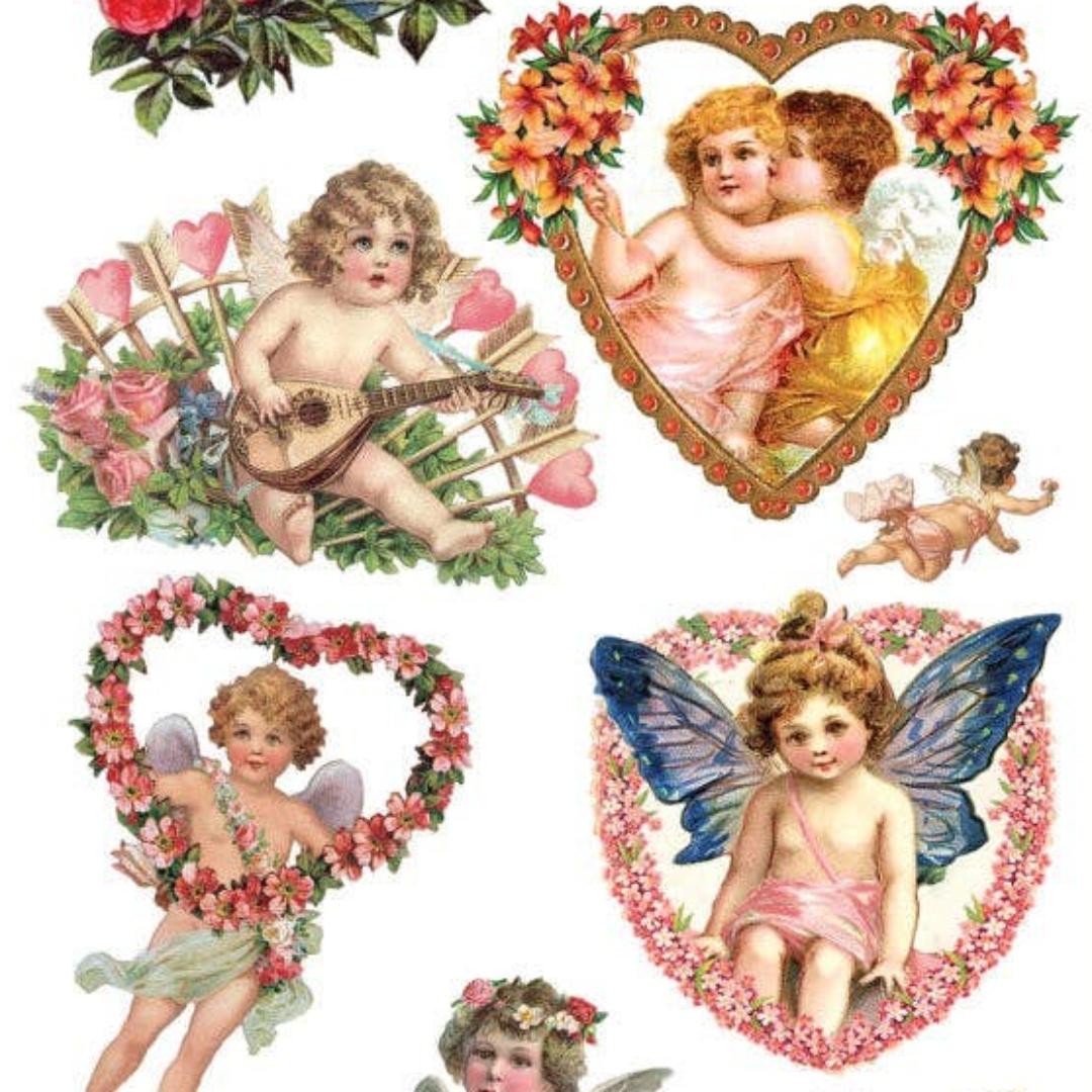 Love Angel Stickers - Victorian Cherubs & Angels Sticker Sheets