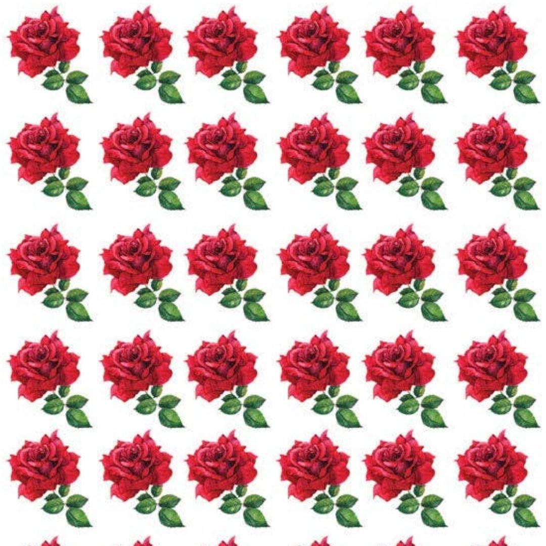 Mini Red Roses Stickers - Miniature Flower Sticker Sheet