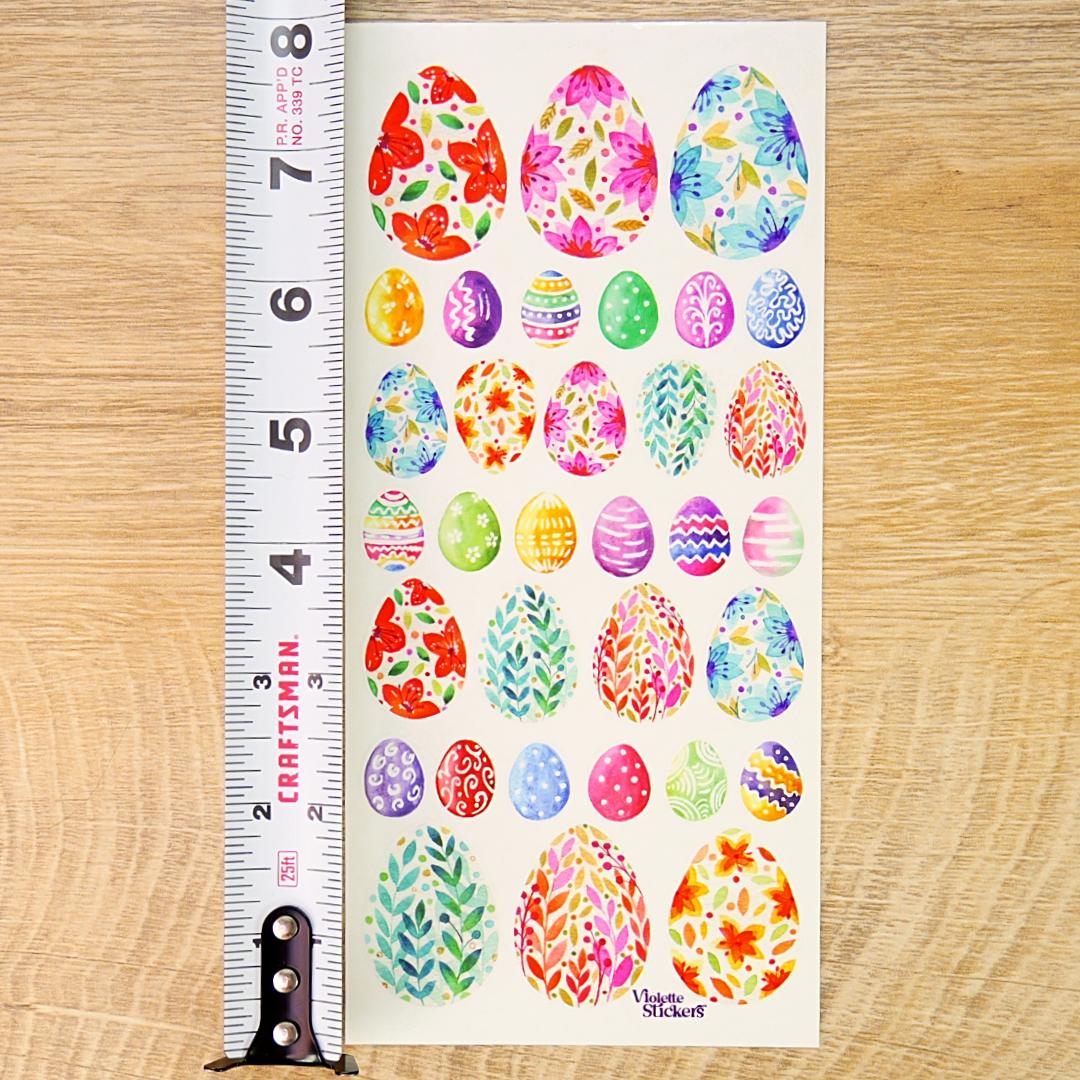 Easter Egg Stickers - Patterned Watercolor Easter Egg Sticker Sheet