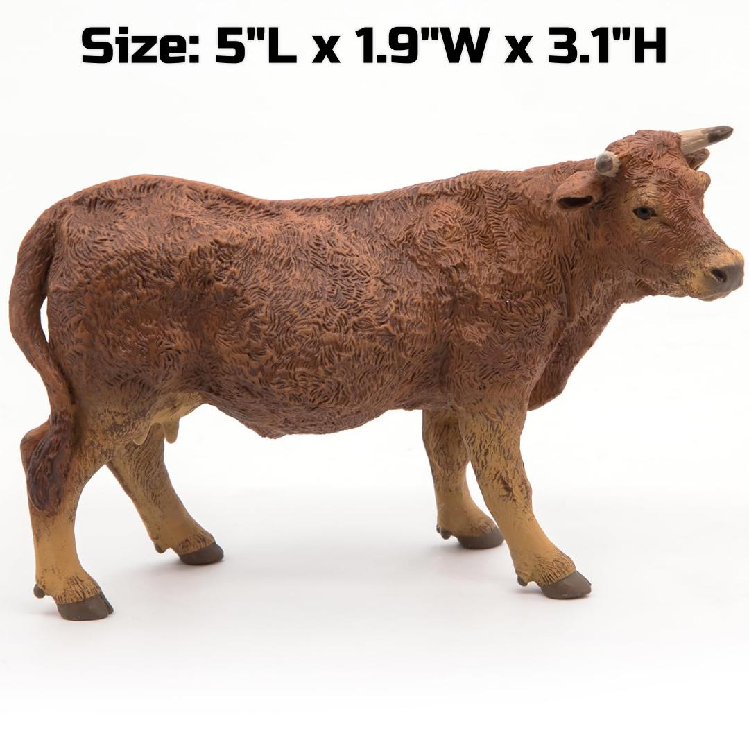 Limousine Cow Figurine - Hand Painted Farm Animal Toy Figure - Papo 51131