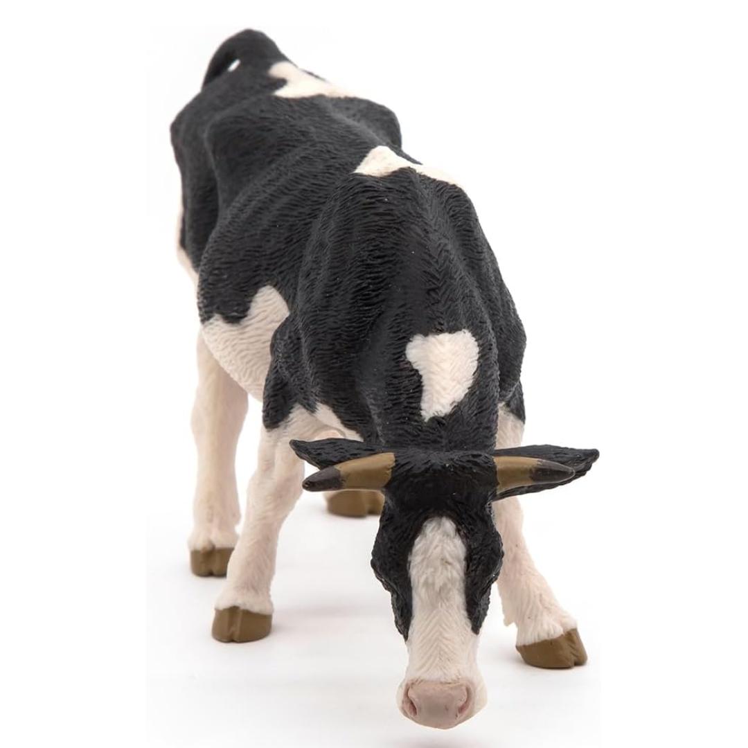 Black & White Cow Figurine - Hand Painted Farm Animal Toy Figure - Papo 51150