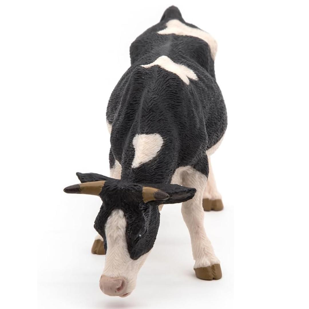 Black & White Cow Figurine - Hand Painted Farm Animal Toy Figure - Papo 51150