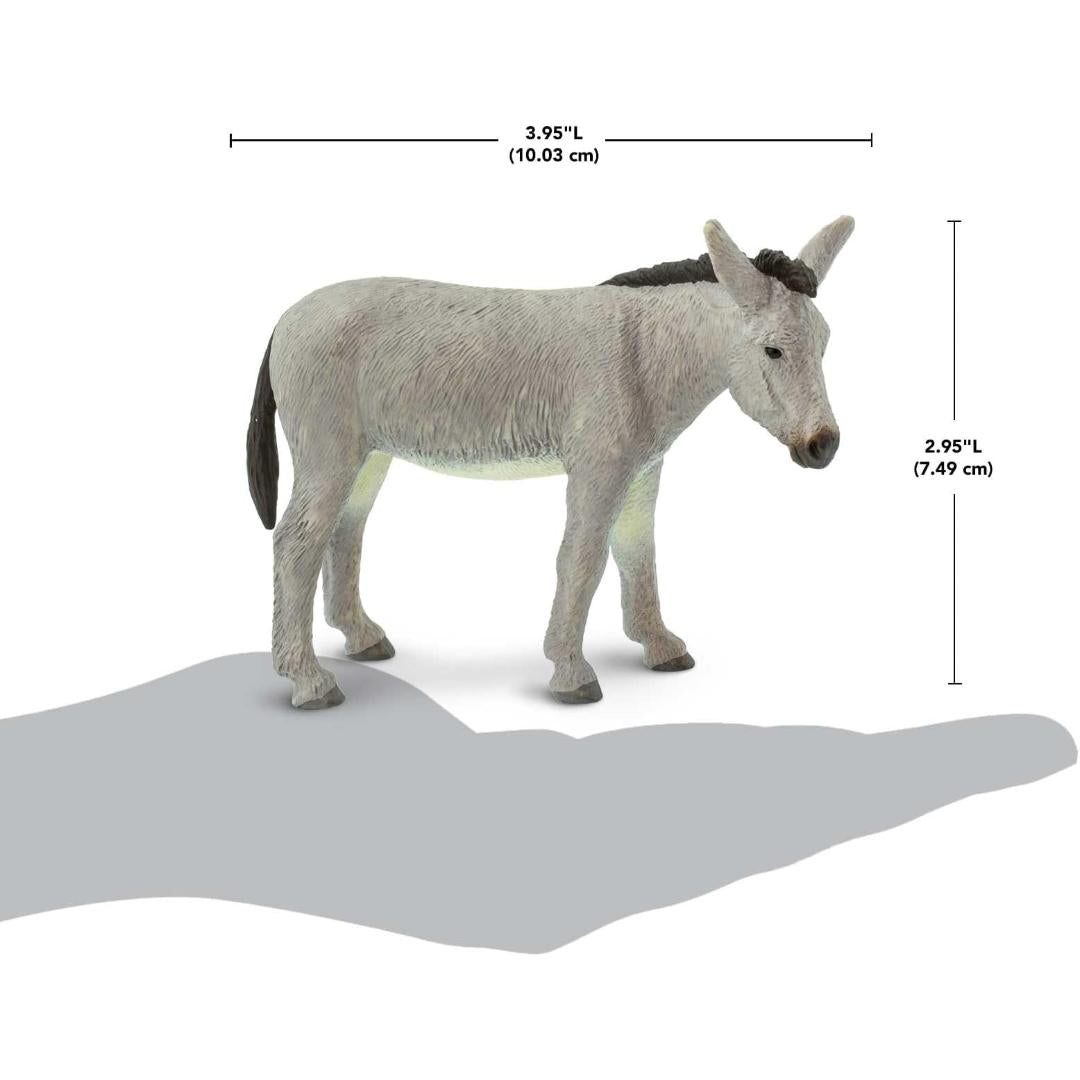 Donkey Figurine - Hand Painted Wild Animal Toy Figure for Kids - Safari Ltd 249829