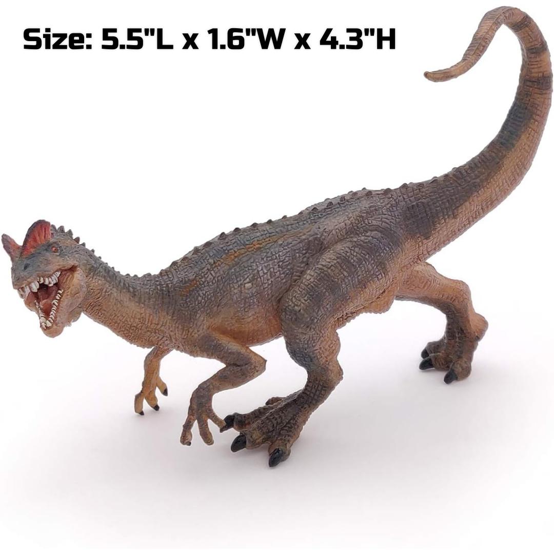 Dilophosaurus Dinosaur Figurine - Hand Painted Prehistory Toy Figure - Papo 55035