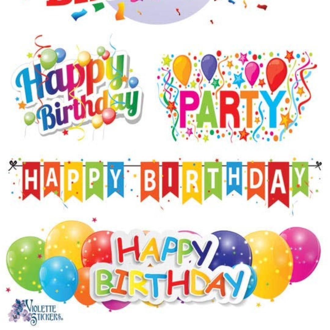 Happy Birthday Stickers - Colorful Rainbow Sticker Sheets