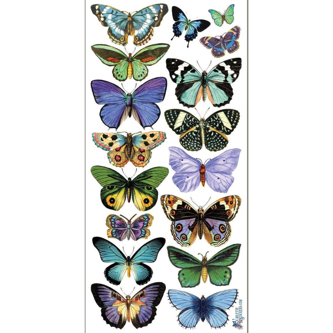 Blue Butterfly Stickers - Beautiful Butterflies Sticker Sheet