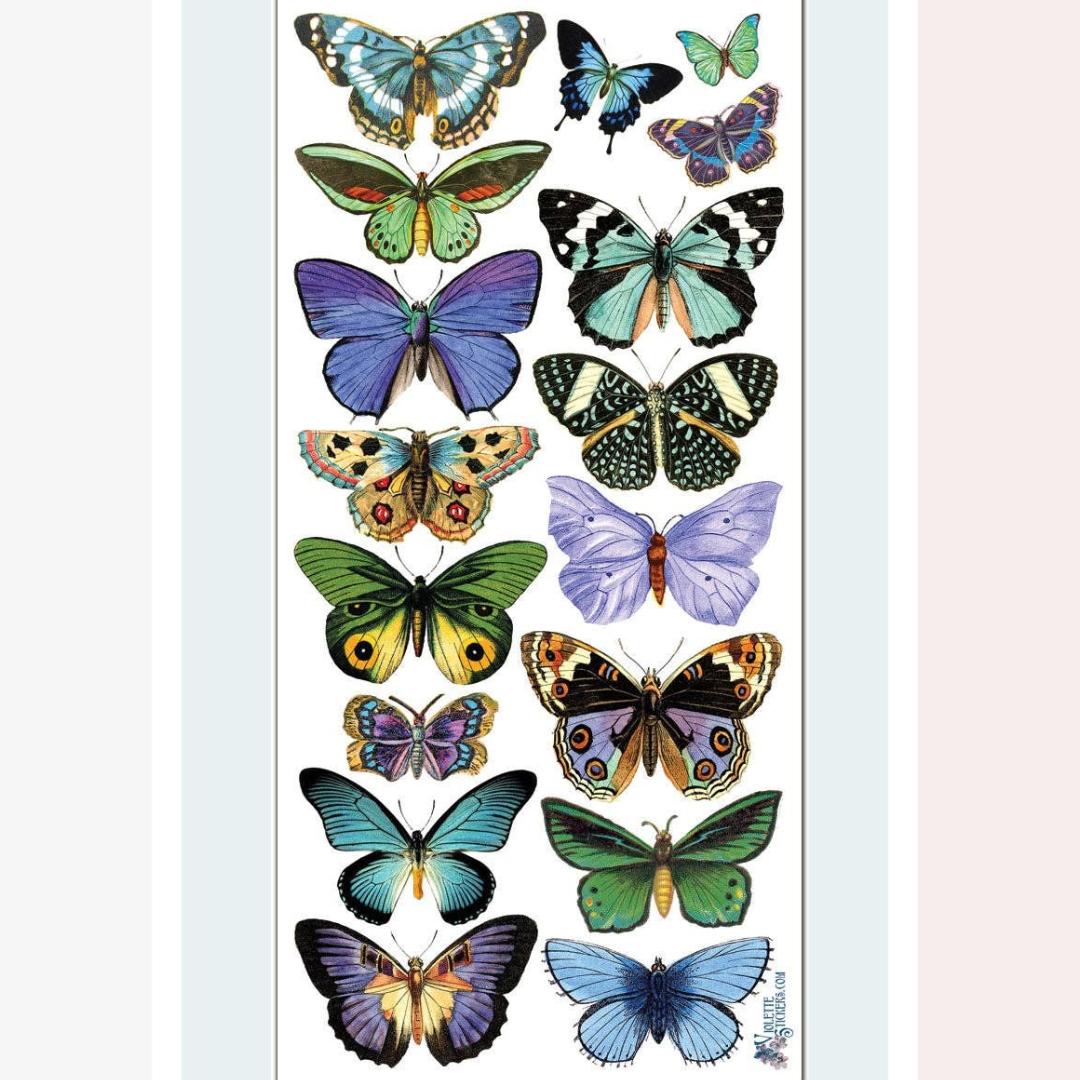 Blue Butterfly Stickers - Beautiful Butterflies Sticker Sheet