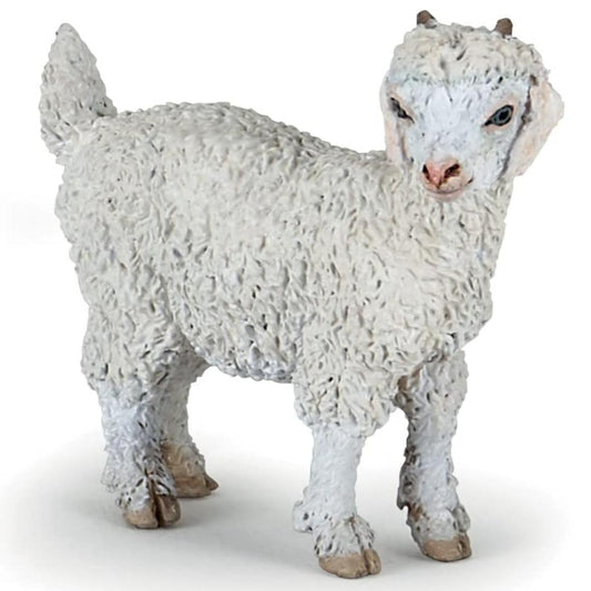 Young Angora Goat Figurine - Hand Painted Farm Animal Figure - Papo 51171