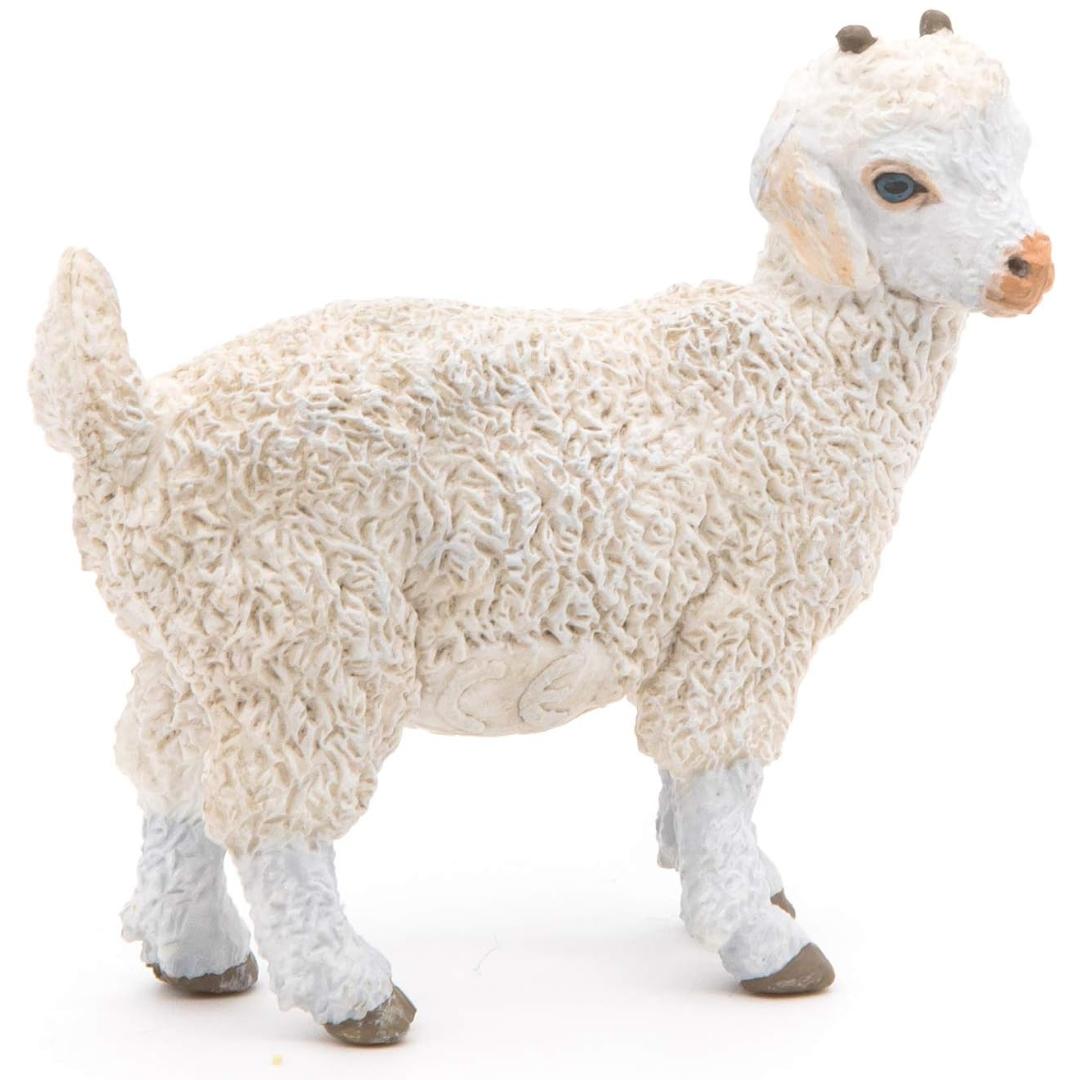 Young Angora Goat Figurine - Hand Painted Farm Animal Figure - Papo 51171