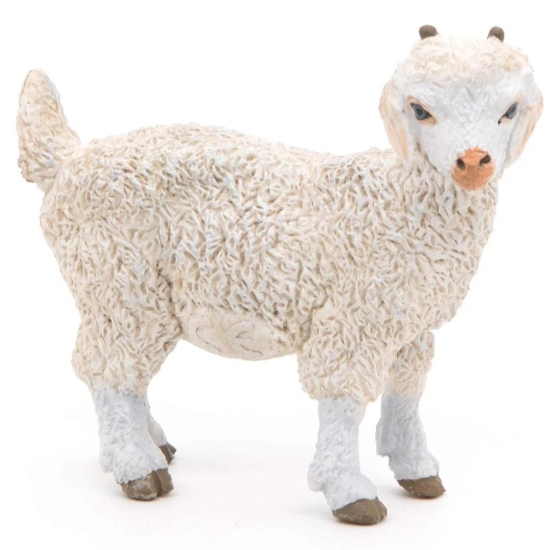 Young Angora Goat Figurine - Hand Painted Farm Animal Figure - Papo 51171