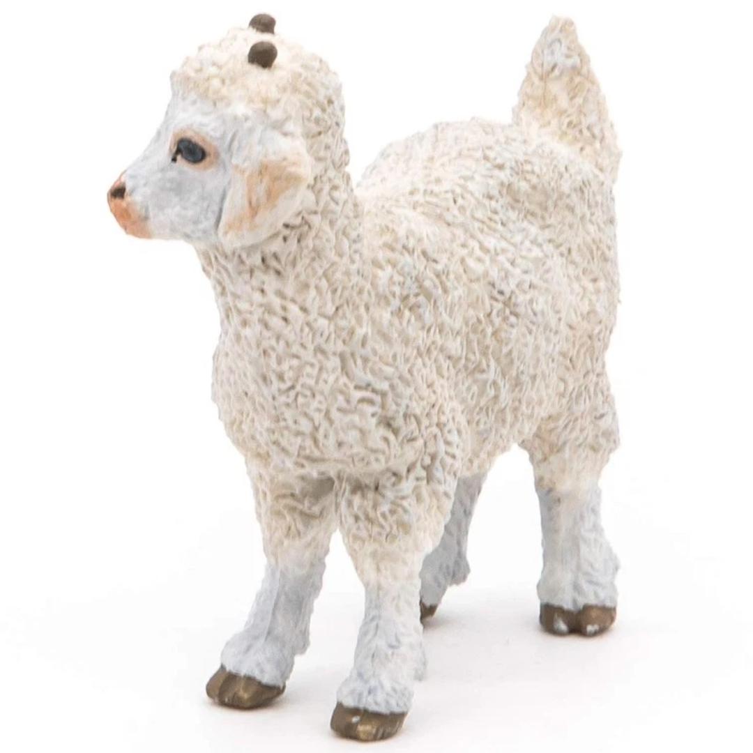 Young Angora Goat Figurine - Hand Painted Farm Animal Figure - Papo 51171