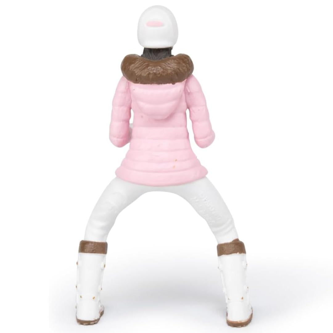 Winter Riding Girl Figurine - Hand Painted Horse Rider Toy Figure - Papo 52011