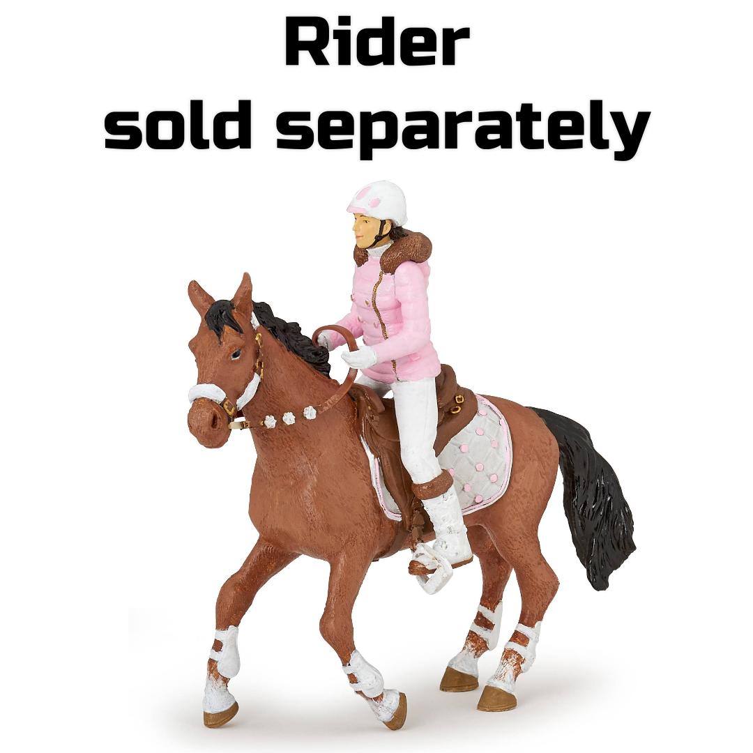 Winter Rider's Horse Figurine - Hand Painted Farm Animal Toy Figure - Papo 51553
