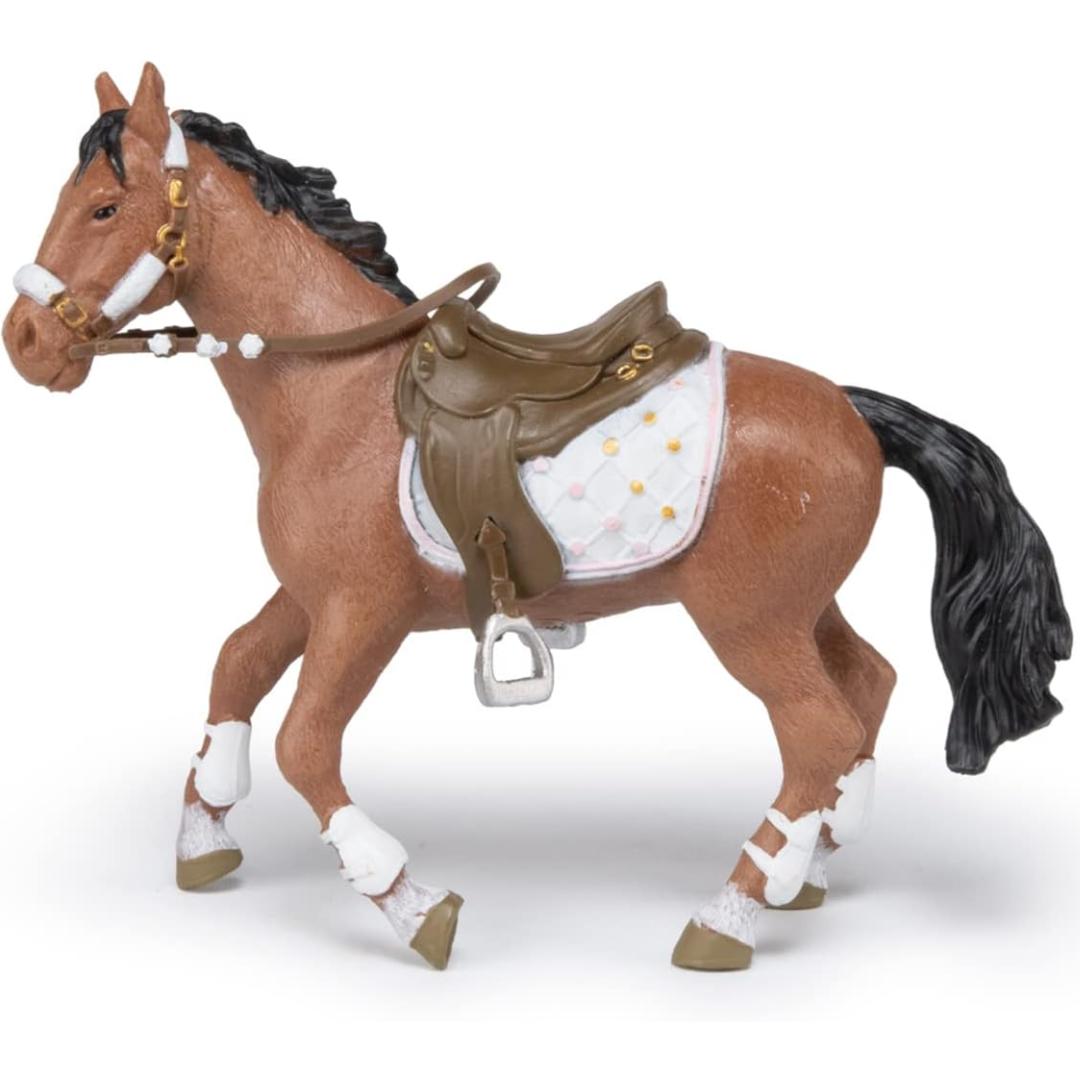 Winter Rider's Horse Figurine - Hand Painted Farm Animal Toy Figure - Papo 51553