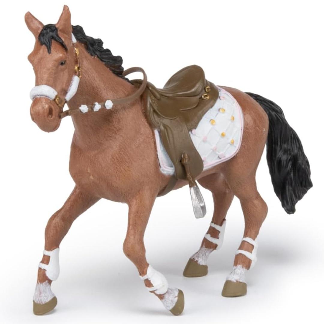 Winter Rider's Horse Figurine - Hand Painted Farm Animal Toy Figure - Papo 51553