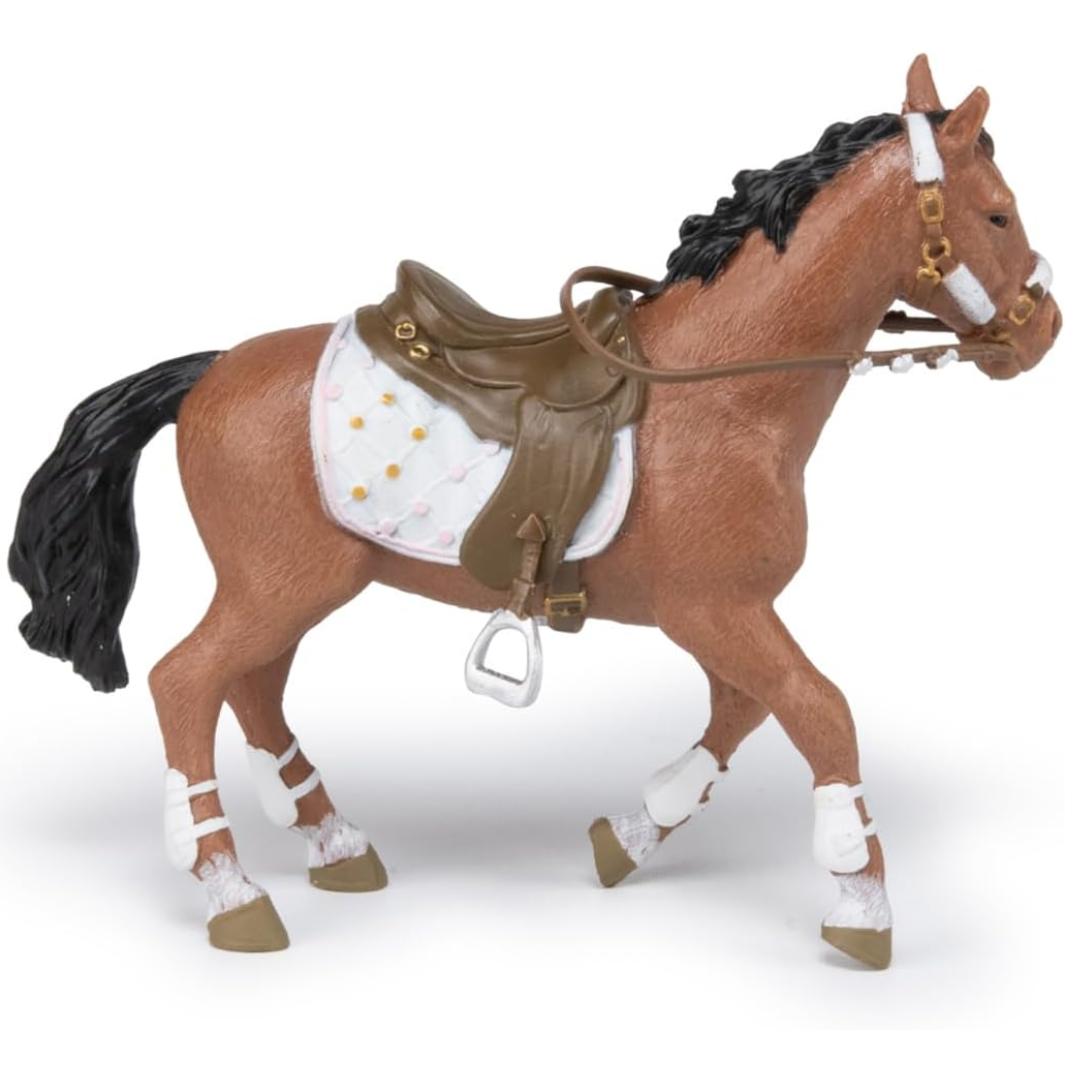 Winter Rider's Horse Figurine - Hand Painted Farm Animal Toy Figure - Papo 51553