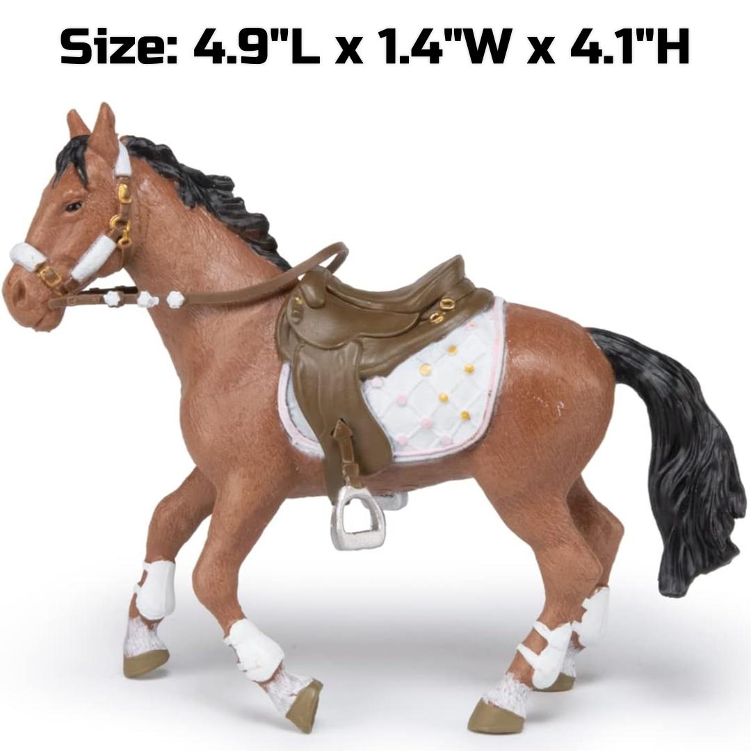 Winter Rider's Horse Figurine - Hand Painted Farm Animal Toy Figure - Papo 51553