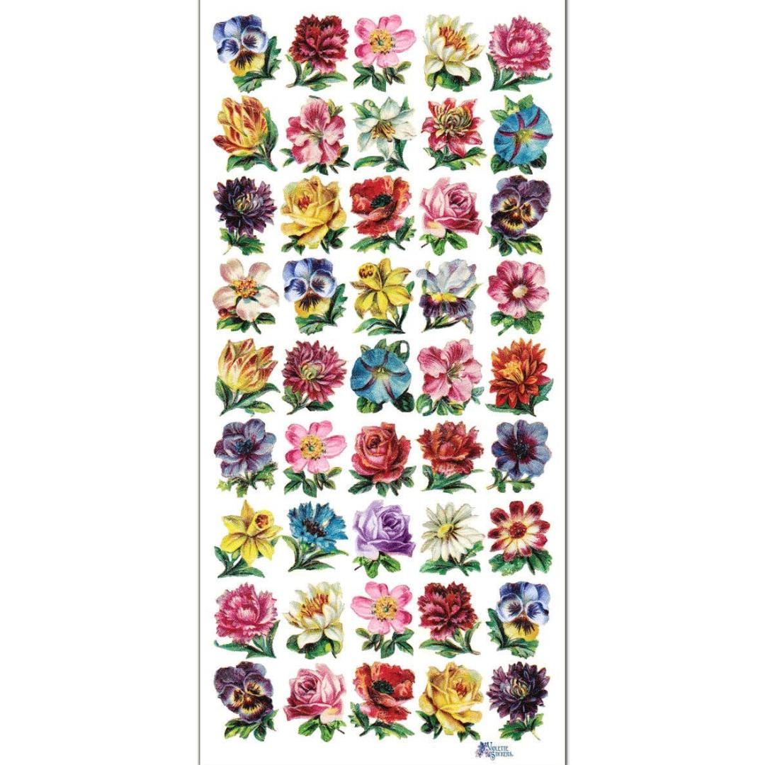 Mini Flower Stickers - Colorful Flowers Sticker Sheets