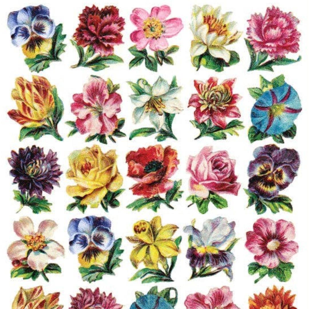 Mini Flower Stickers - Colorful Flowers Sticker Sheets